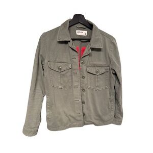 Fall style - Khaki  jacket with red embroidery on the back "BYE" size S
